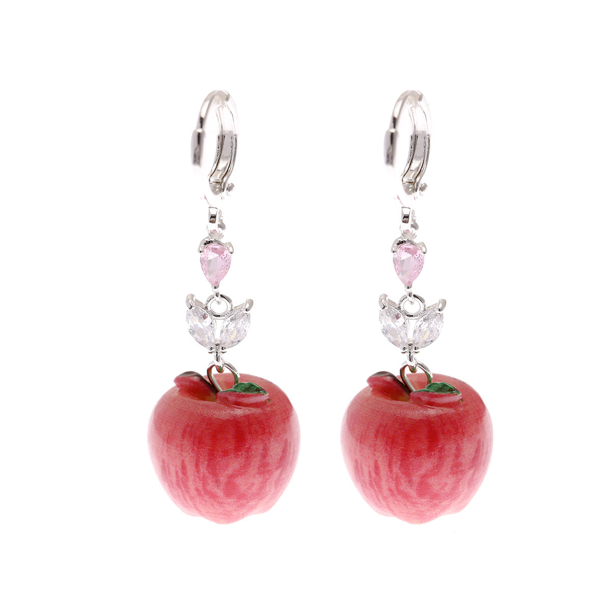 Zircon Simulation Apple Fruit Clip Cute Ear Buckle