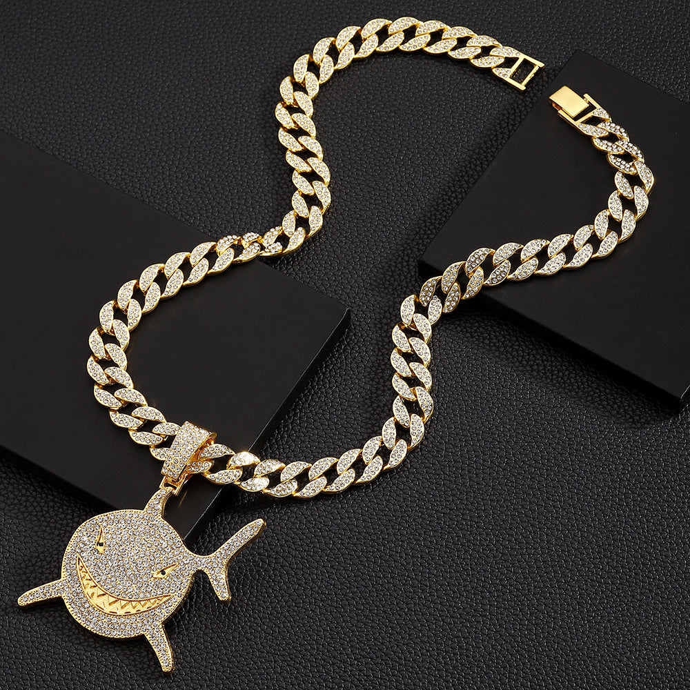 Men's Large Shark Alloy Rhinestone Exaggerated Hip Pendants