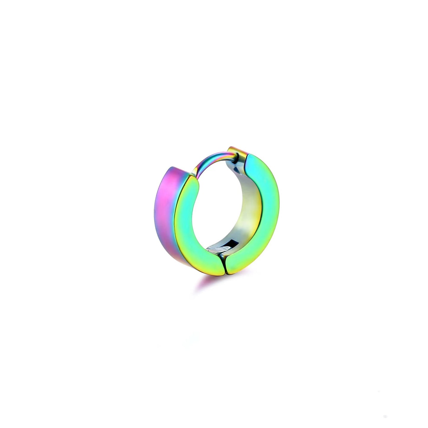 Women's & Men's Fashion Titanium Steel Glossy Simple Piercing Ear Buckle