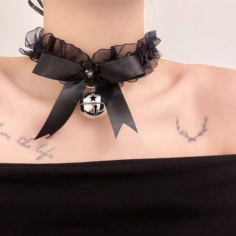 Women's Lace Big Bell Bow Collar Choker Necklaces