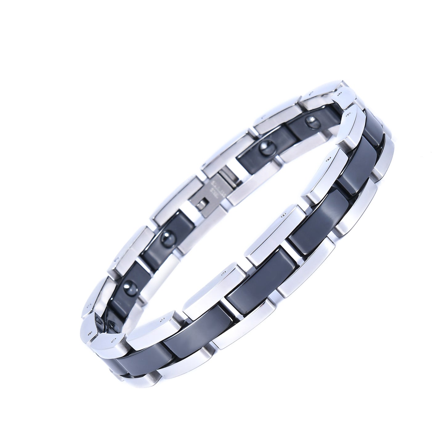 Listed Stainless Steel Ceramic Titanium Germanium Magnetic Stone Hot Couple Bracelet