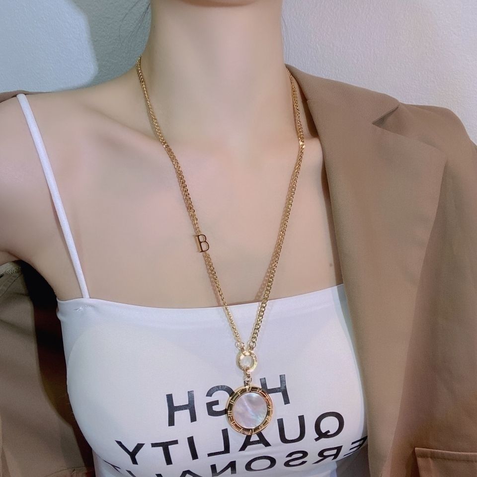 Long Fashionable Fashion Titanium Steel Roman Numeral Necklaces