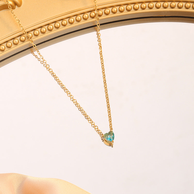 Steel Twee Birthstone Birthstones Love Moon Necklaces