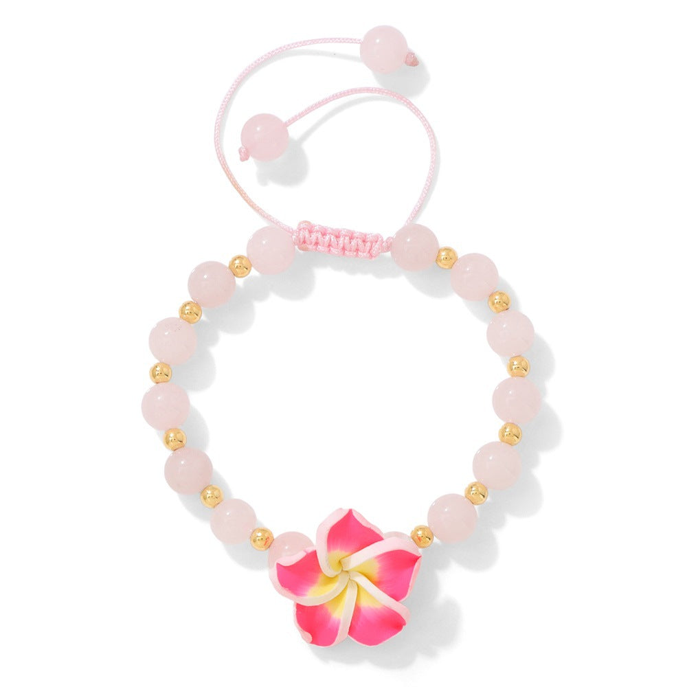 Hand-woven Colorful Bohemian Vacation Style Carrying Strap Sweet Polymer Bracelet