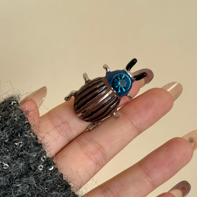 Design Gold Handmade Enamel Glaze Insect Ring