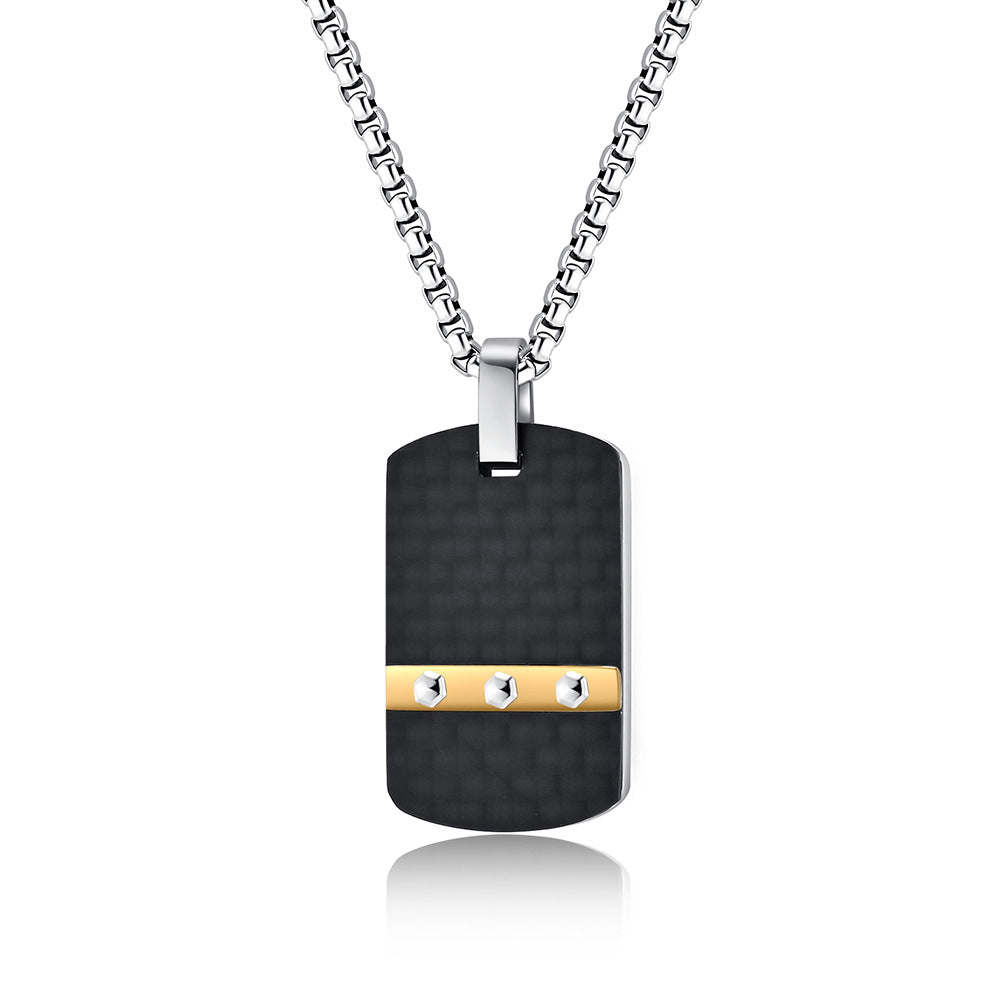 Men's Nail Head Pattern Carbon Fiber Fashion Dog Pendants
