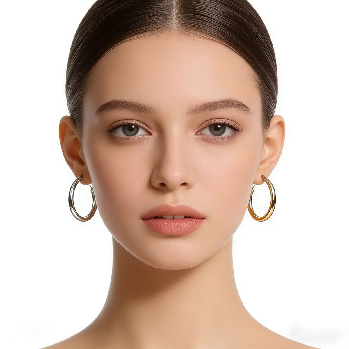 Steel Fashion Hollow Exaggerated Personalized Round Thick Circle Earrings