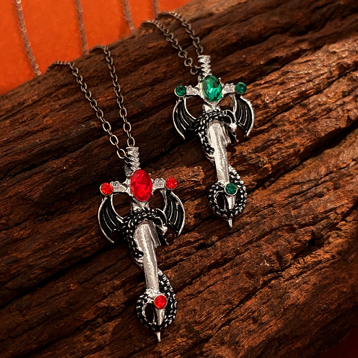 Flying Dragon Style Retro Design Cross Necklaces