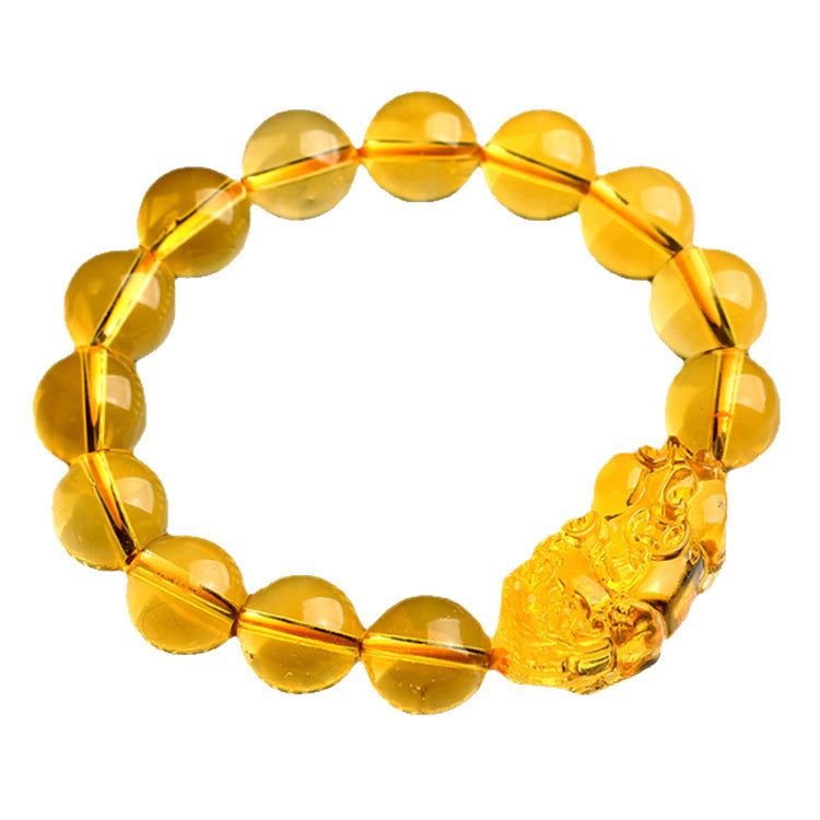 Wu Brazil Citrine Pi Single Circle Male Female Matching Bracelet