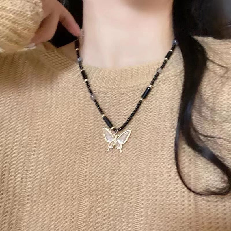 Women's Beaded For Design High-grade Butterfly Clavicle Necklaces