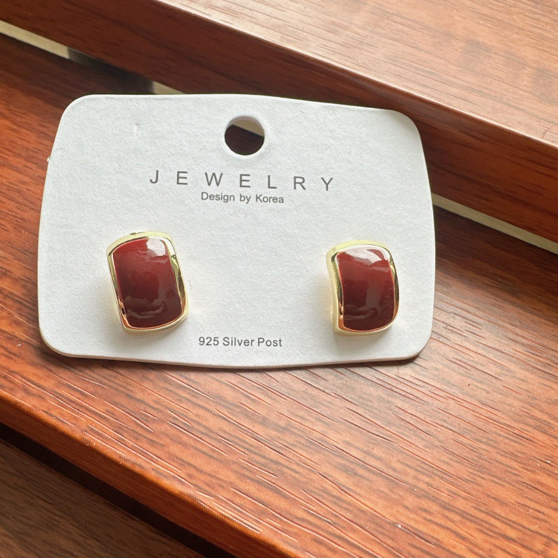 Drop Glazed Female Niche Design Advanced Light Earrings