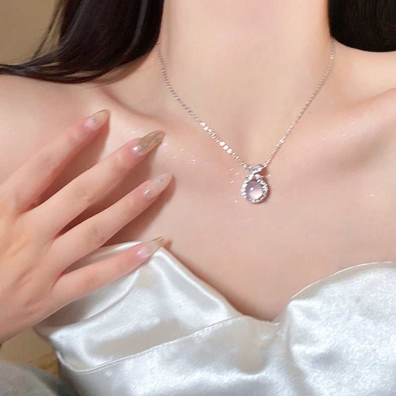 Chalcedony Female Light Luxury Minority Design Necklaces