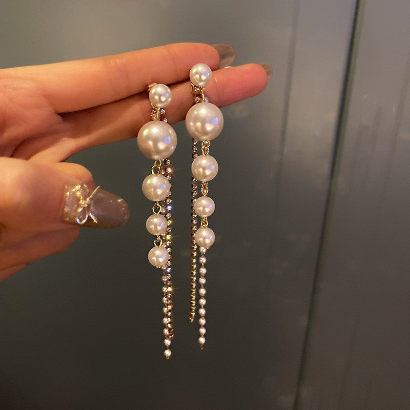 Women's Needle Elegant Long Tassel Thin Effect Earrings