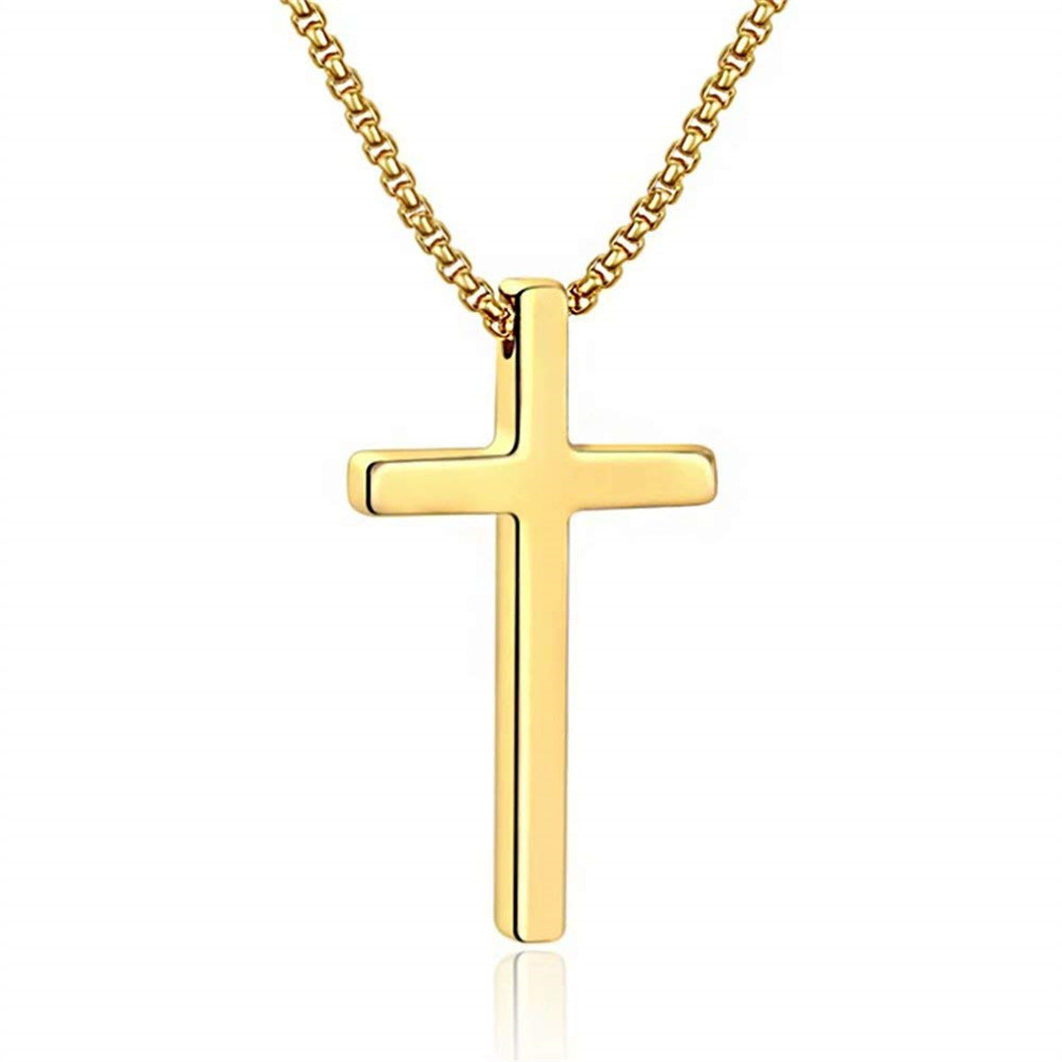 Men's Titanium Steel Cross Trendy Sweater Chain Necklaces