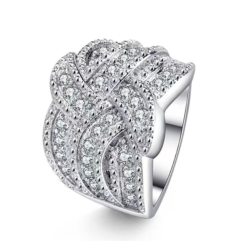 Women's Square White Sapphire Zircon Fashion Hand Rings