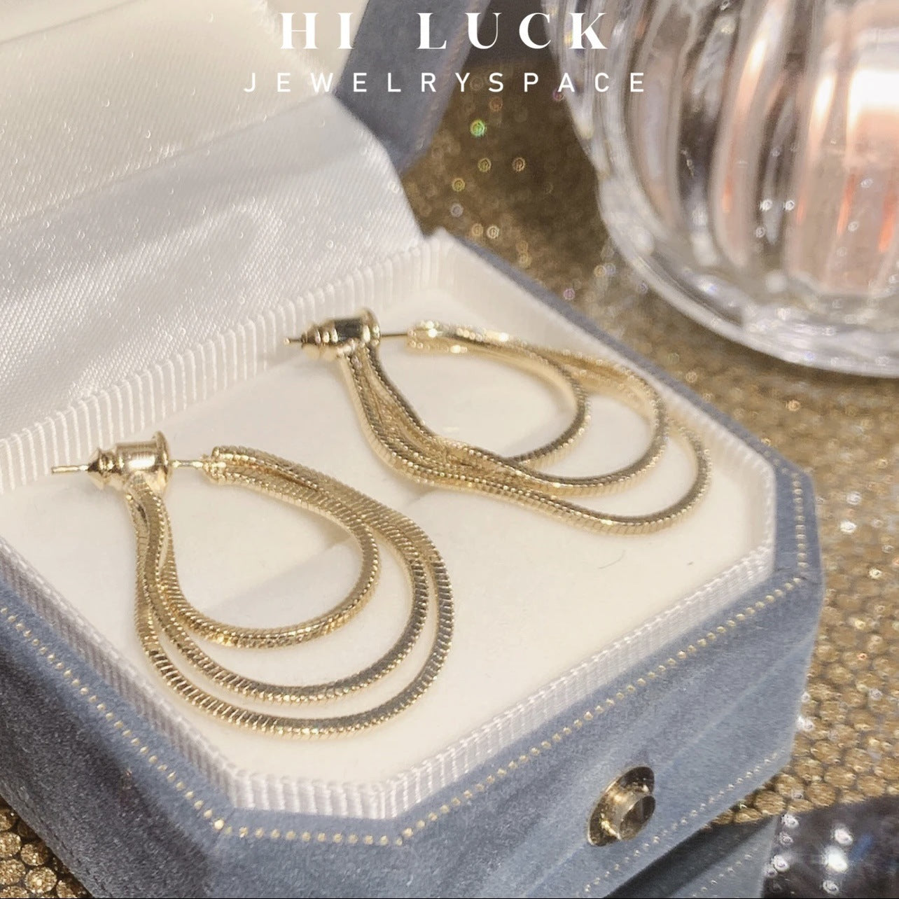 Snake Bones Chain Tassel Three High Earrings