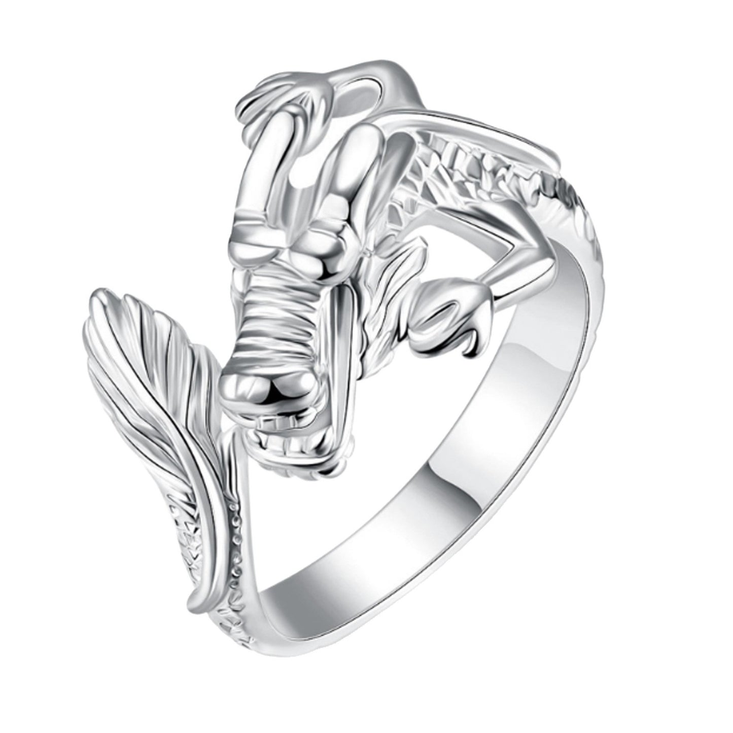 Domineering Dragon Sier Personality Chinese Faucet Ring
