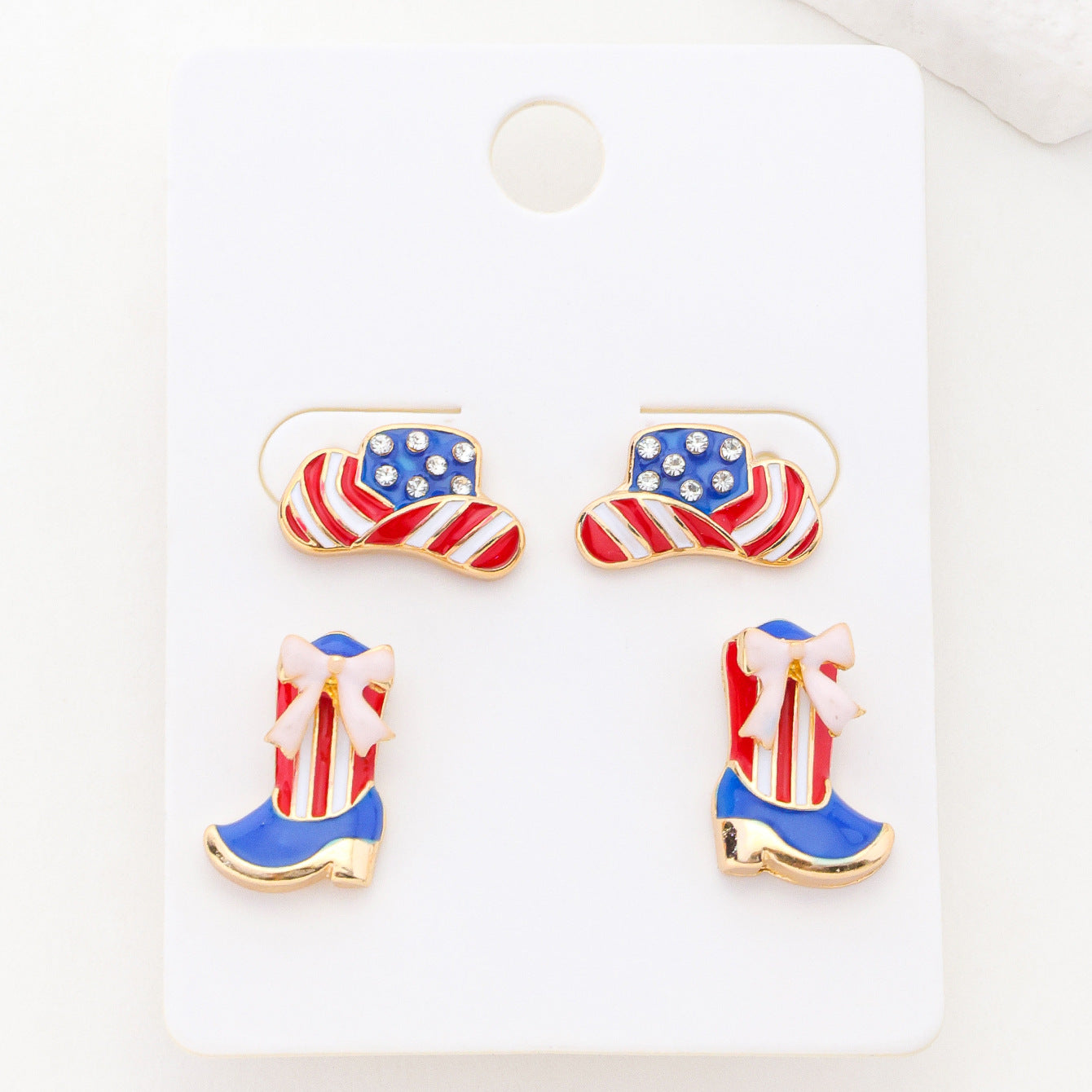 Women's Party Stars Stripes Vintage Drop Oil Rings
