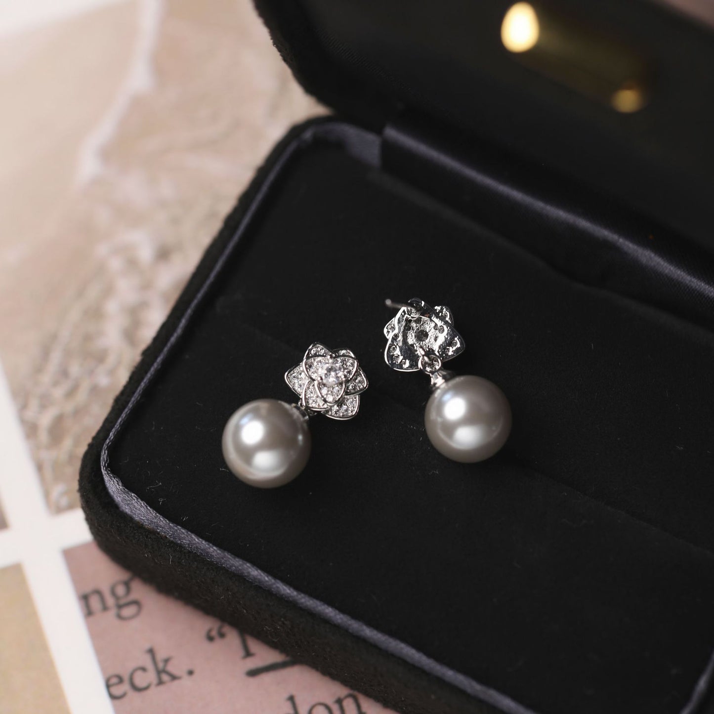 Style Camellia Quality Pearl Mosquito Coil Earrings