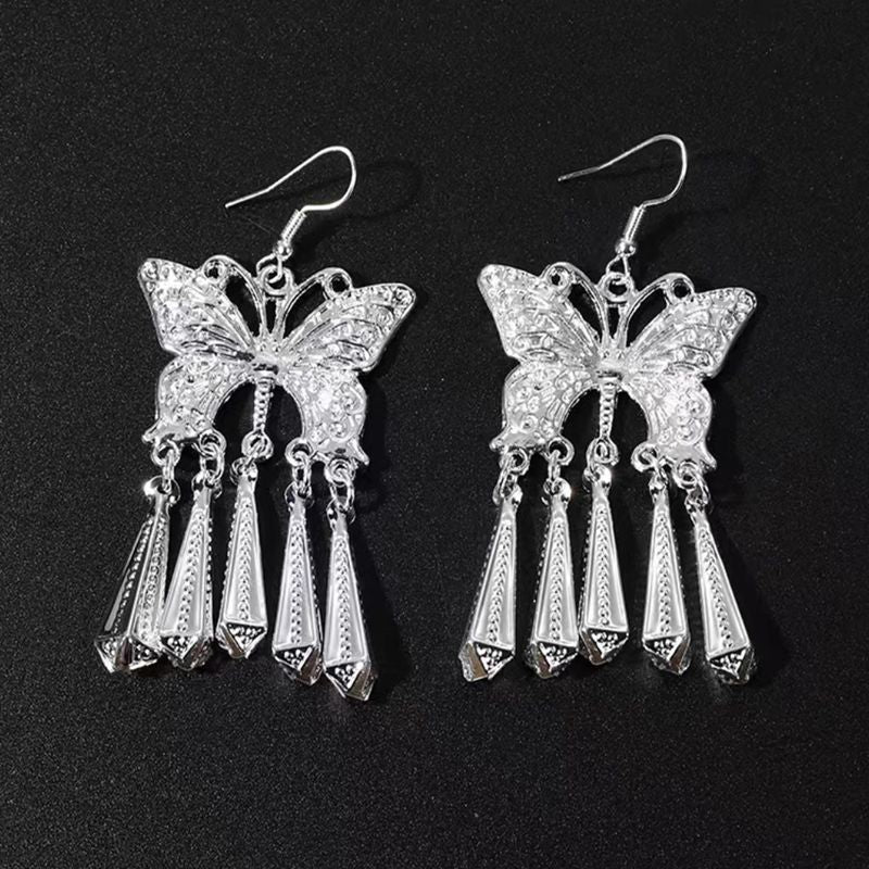 Imitation Miao Sier Ethnic Style Peacock Earrings