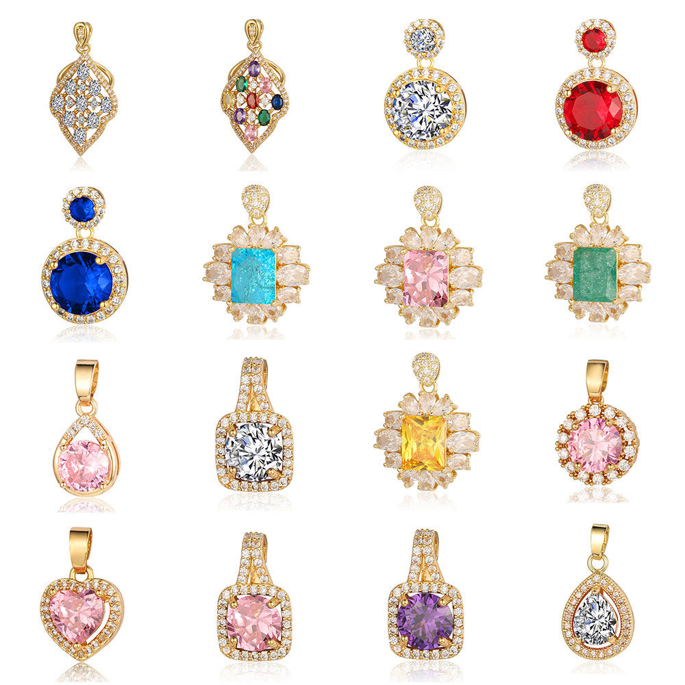 Water Drop Square Heart-shaped Leaves Female Pendants