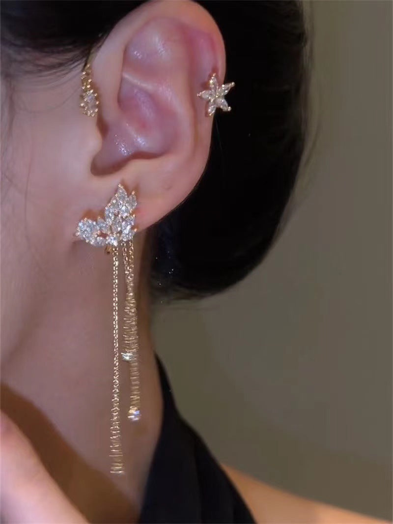 Ornament Star Tassel Light Luxury Minority Earrings