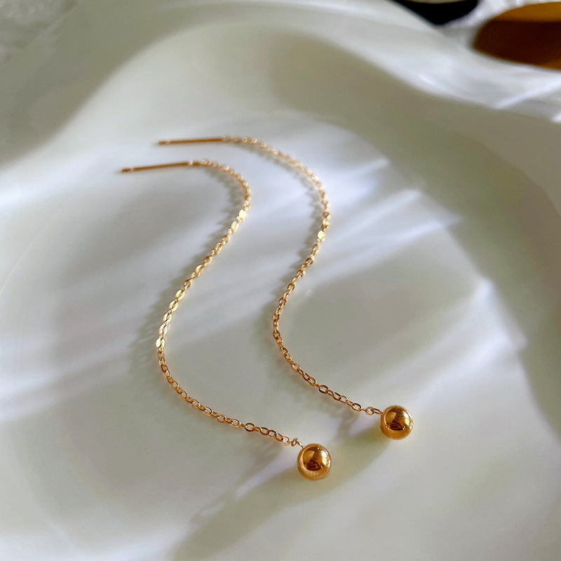 Women's Balls Titanium Steel Tassel Trendy Gold Ear Line