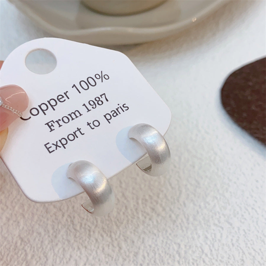 Matte Metal Frosty Style Female Affordable Earrings