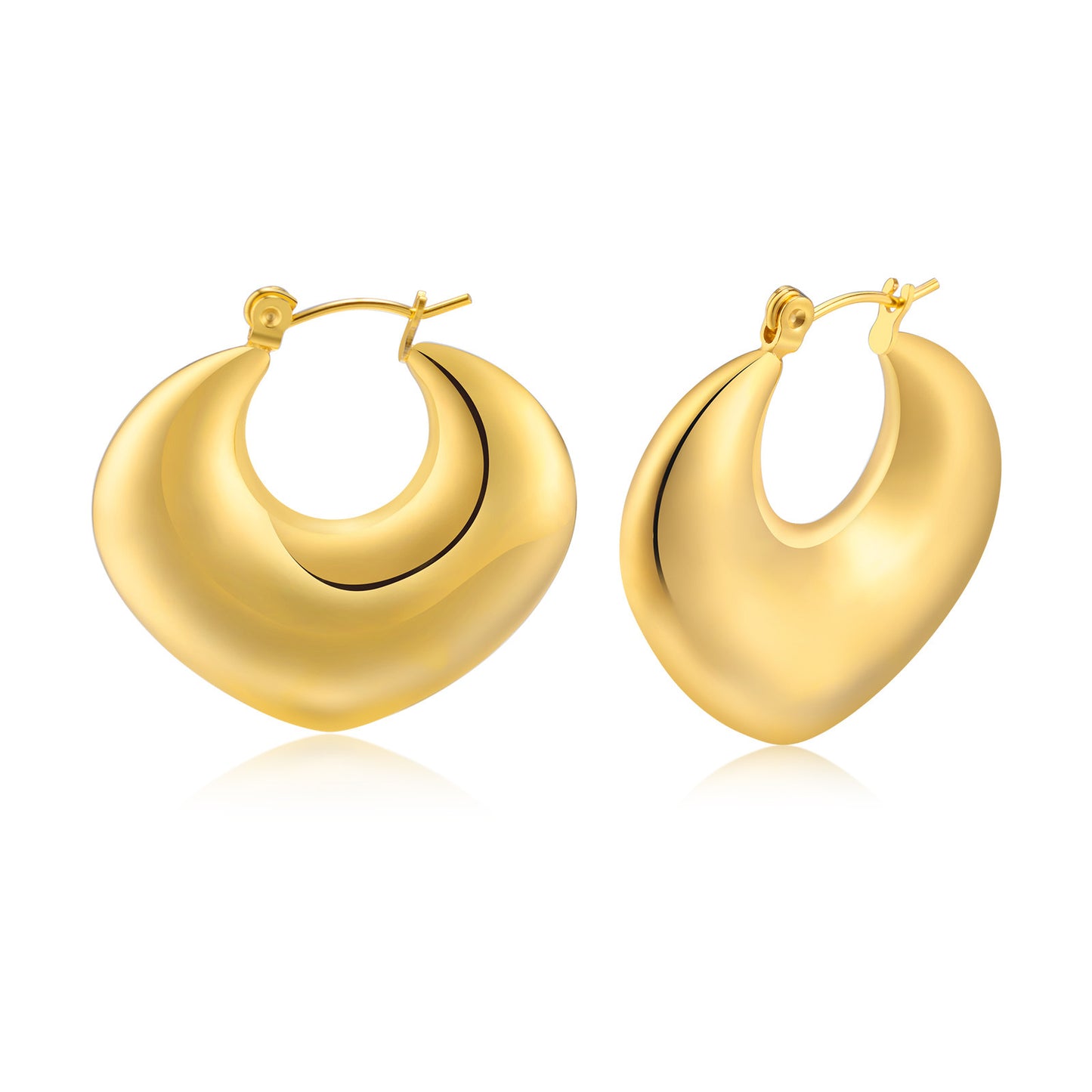 Women's Ornament Titanium Steel Hollow Chubby Exaggerated Earrings