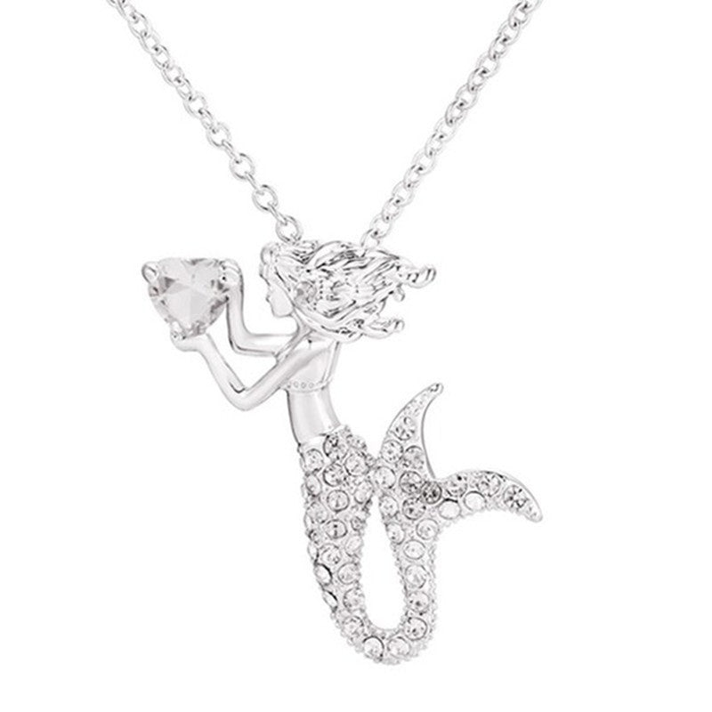 Fashion Mermaid Love Female Cartoon Design Necklaces