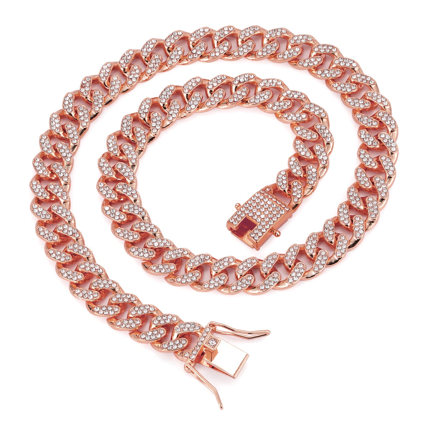 Men's Classic Cuban Link Chain Alloy Full Diamond Necklaces