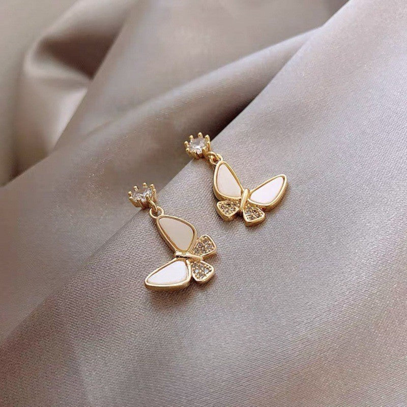Women's Sier Needle Korean Style French Temperamental Pearl Earrings
