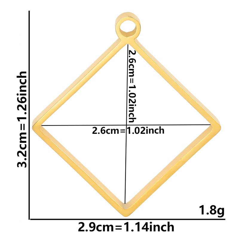 Epoxy Geometric Figure Hollow Border Gem Base Support Pendants