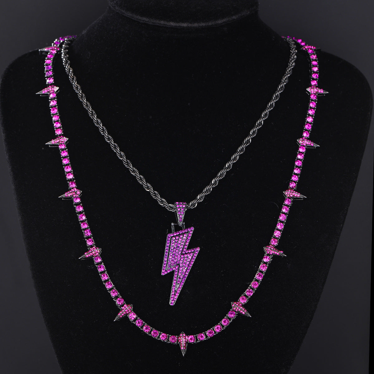 Hip Hop Panther Twin Dark Style Necklaces