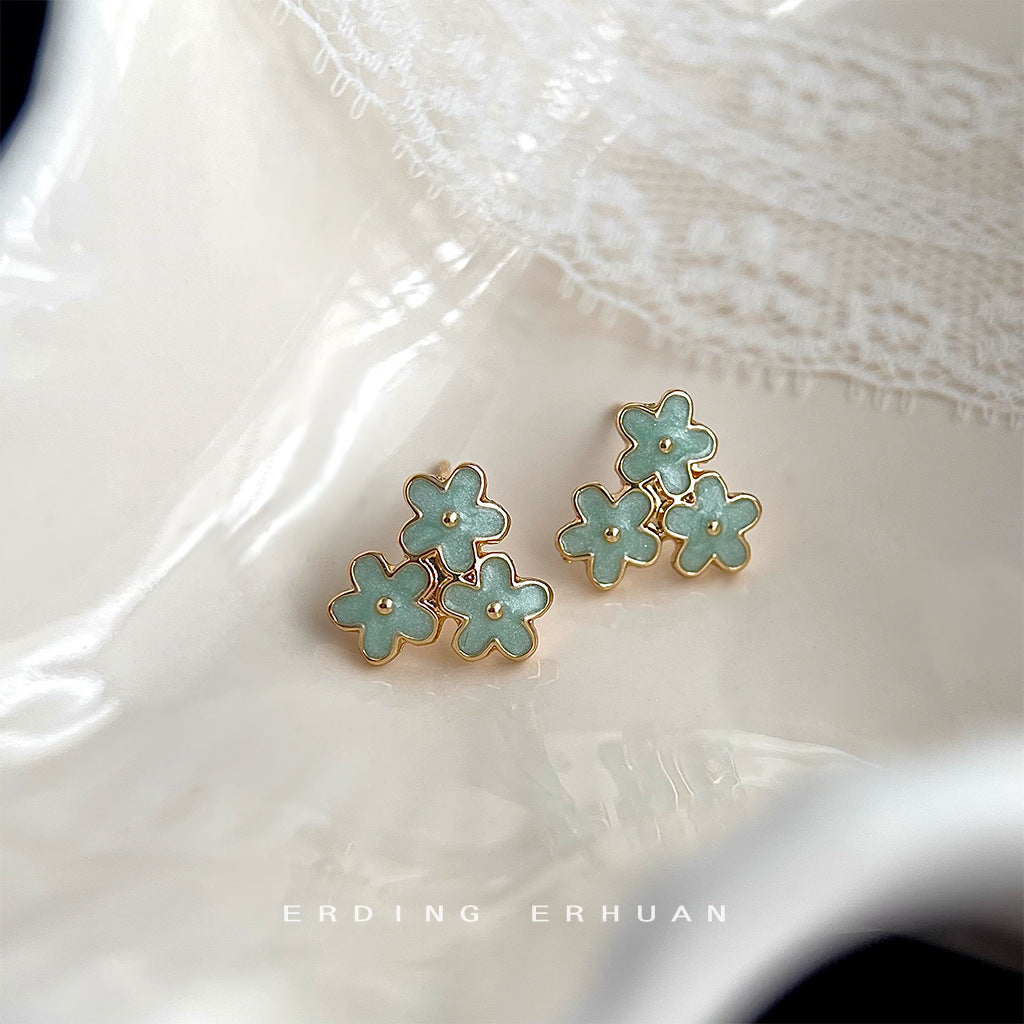 Mambo Green Summer Fresh Sweet Mori Ear Earrings