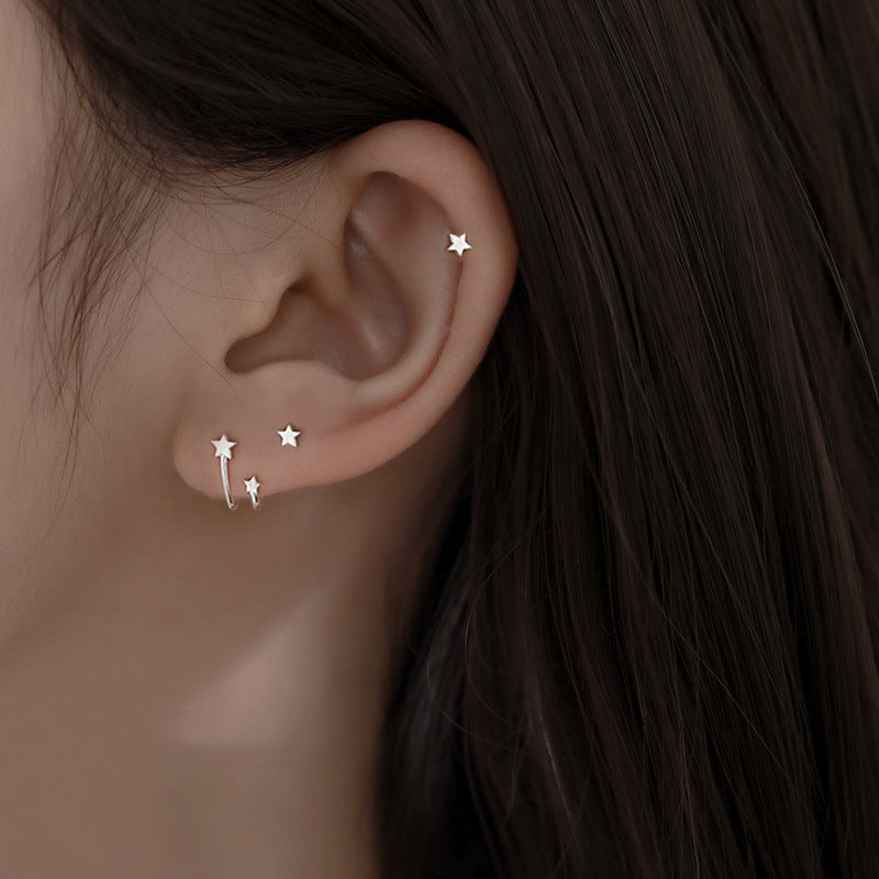Women's U-shaped Star Ear Simple Five-pointed Sleeping No Need Earrings