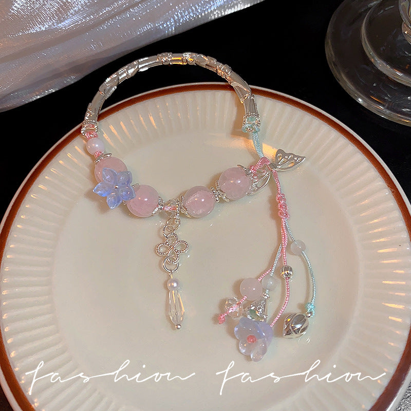 Style Pink Lotus Pond Butterfly Cherry Blossom Bracelets