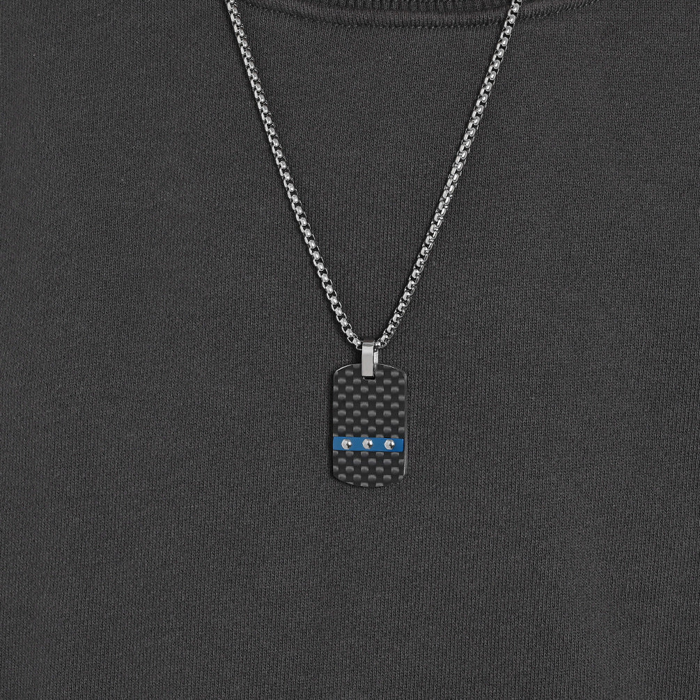 Men's Nail Head Pattern Carbon Fiber Fashion Dog Pendants