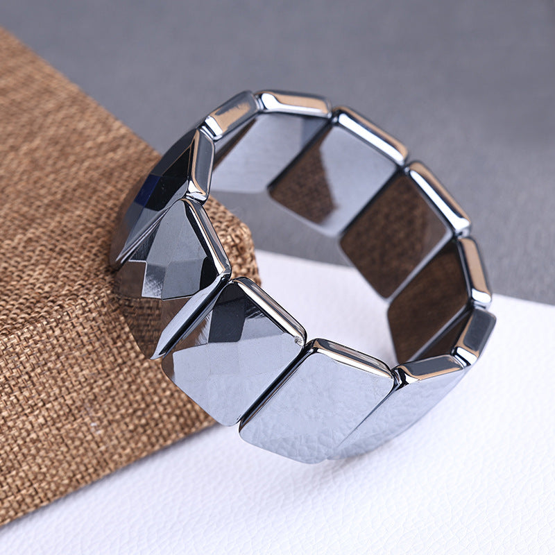 Women's & Men's Stone Manual Hand Collection Titanium Silica Bracelets