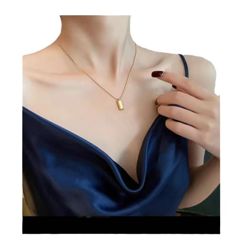Small Bricks Clavicle Chain Brick Stainless Steel Pendants