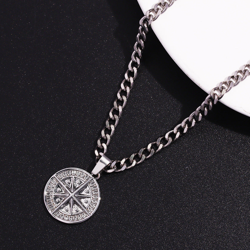 Men's Fashion Personality Simple Round Stainless Steel Necklaces
