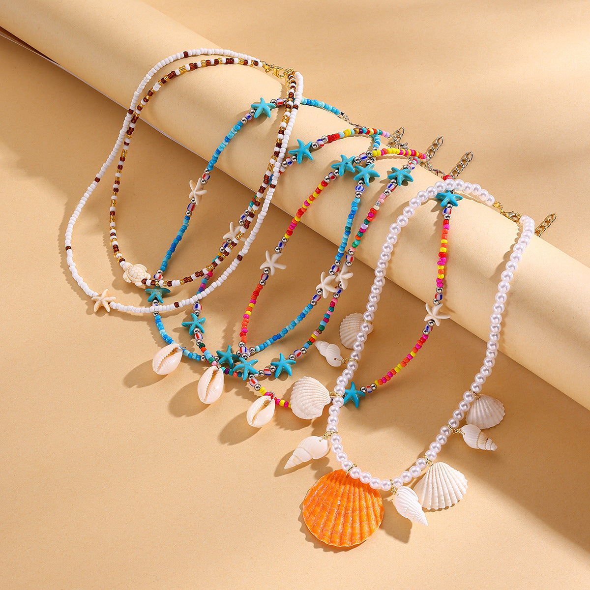 Summer Bohemian High-grade Beaded Shell Colorful Necklaces