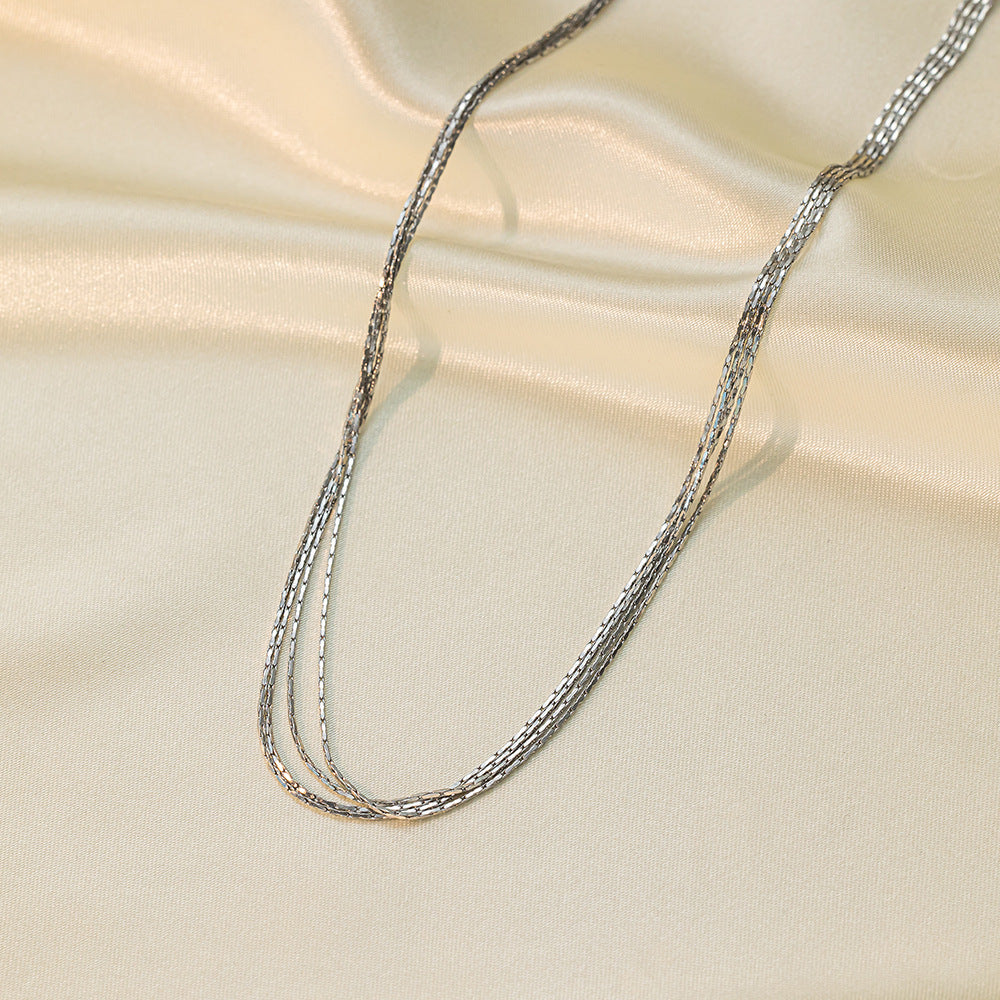 Women's Popular Twin Style Gold-plated Titanium Steel Necklaces