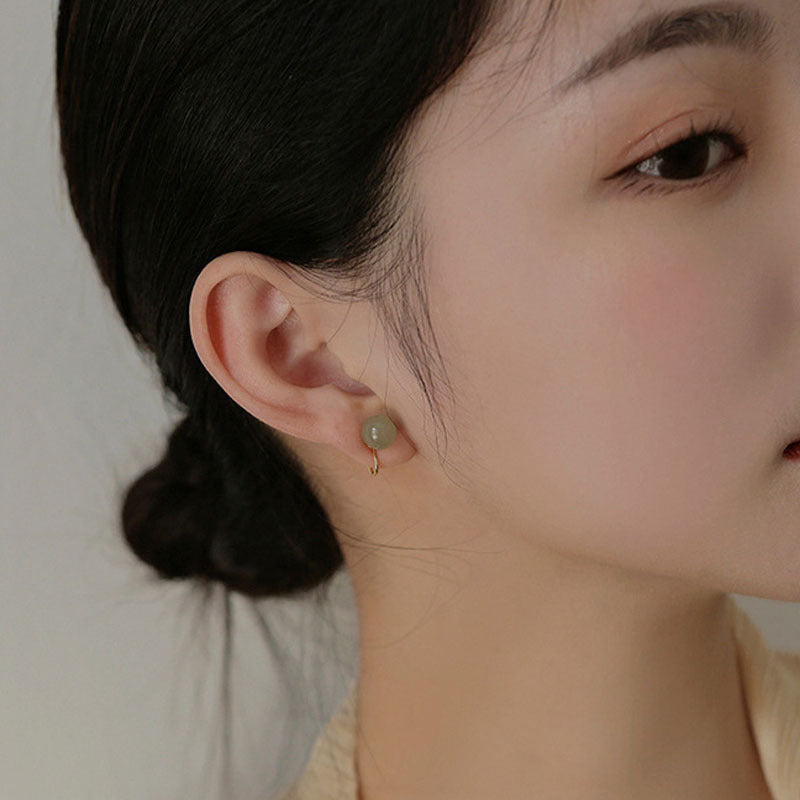 Jade Light Luxury High-grade Ear Clip Mosquito Earrings