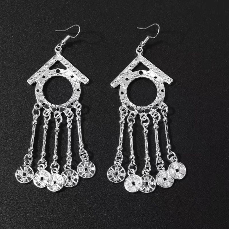 Imitation Miao Sier Ethnic Style Peacock Earrings