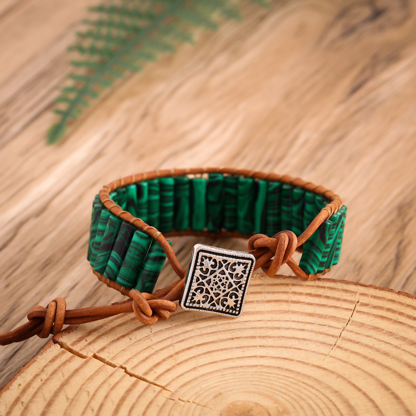Natural Stone Imitated Handmade Woven Leather String Bohemian Bracelets