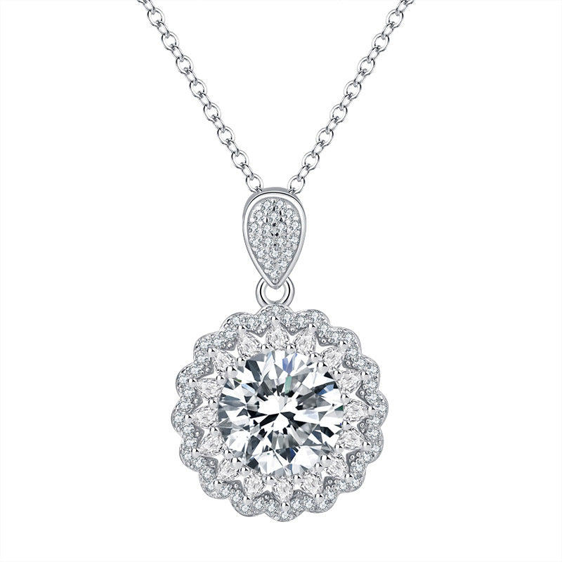 Trend Karat Moissanite Full Diamond Sunflower Pendants