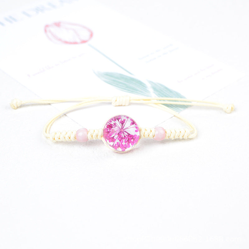 Style Real Flower Starry Lace Ceramic Beads Gift Bracelet
