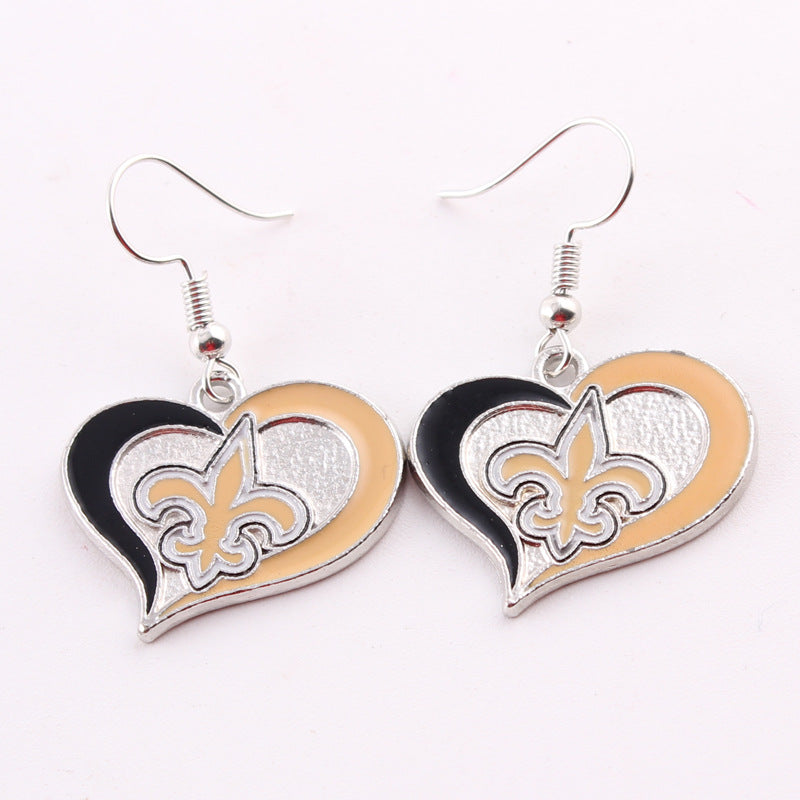Oil Dripping Sports Team Series Denim Steel Pirate Earrings