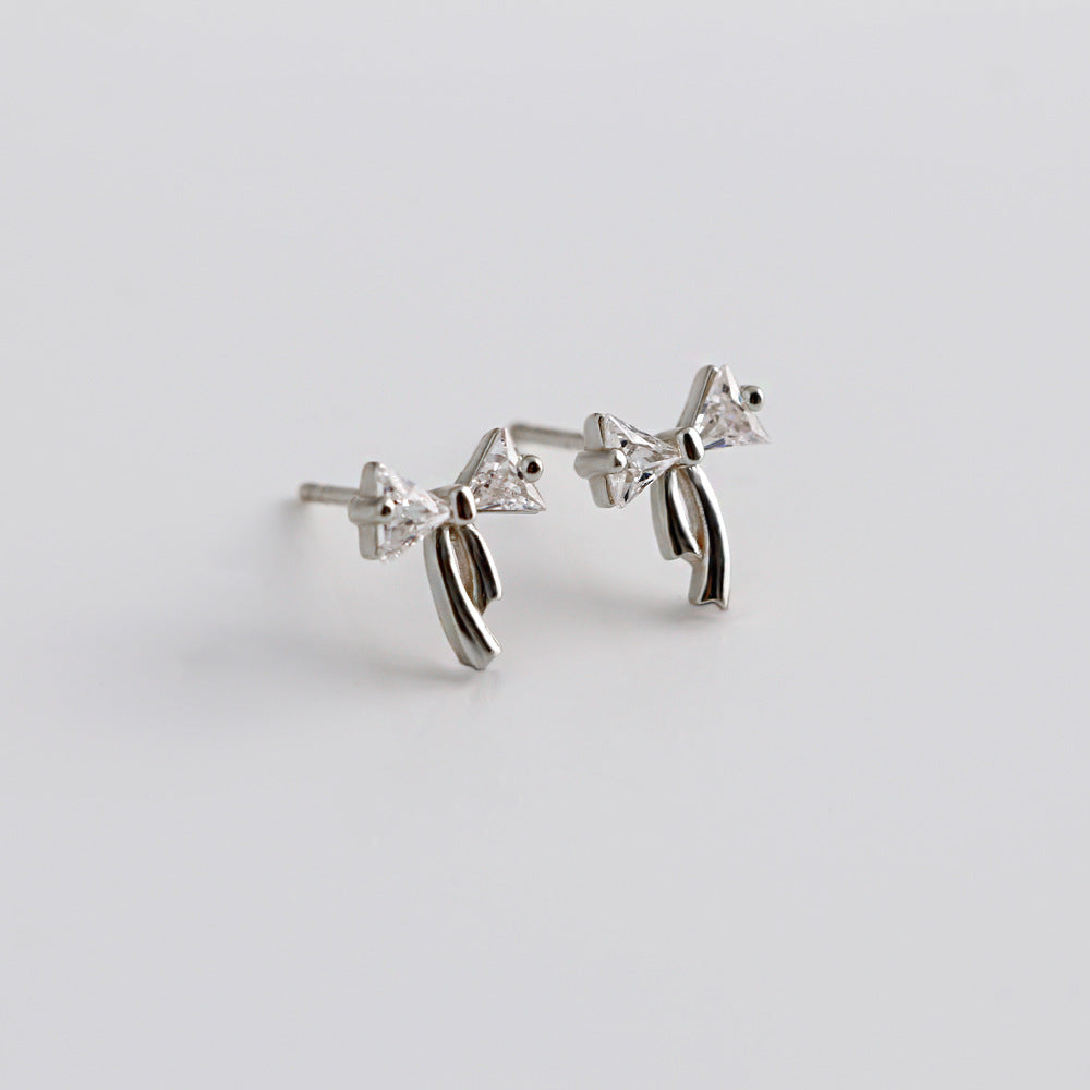 Women's Simple High-grade Bow-shaped Sterling Sier All Earrings
